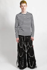mens punk d-ring chain black cotton baggy fit tripp NYC pants
