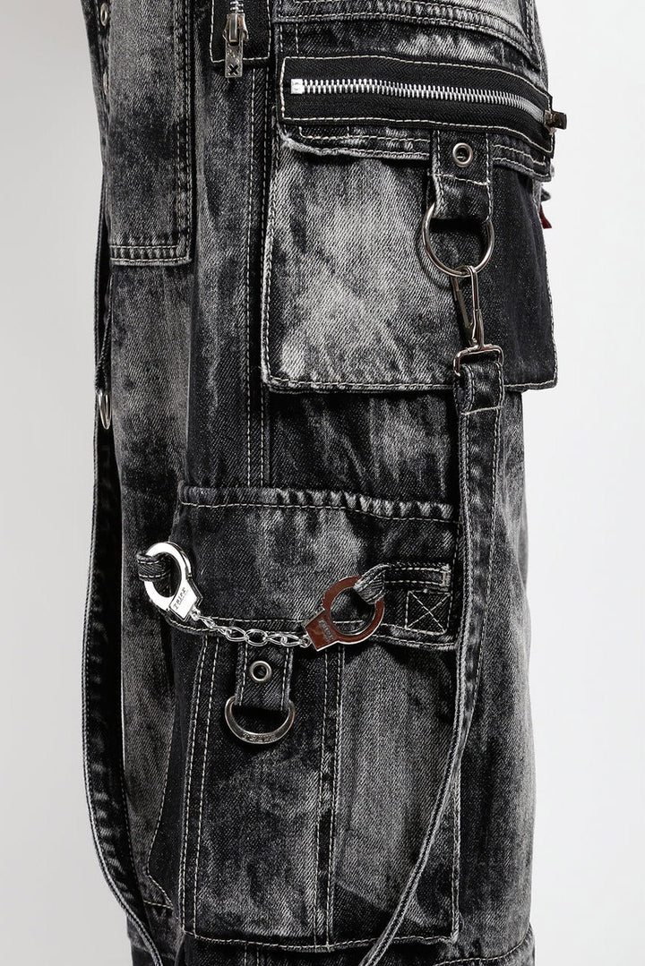 mens baggy punk rock distressed denim pants