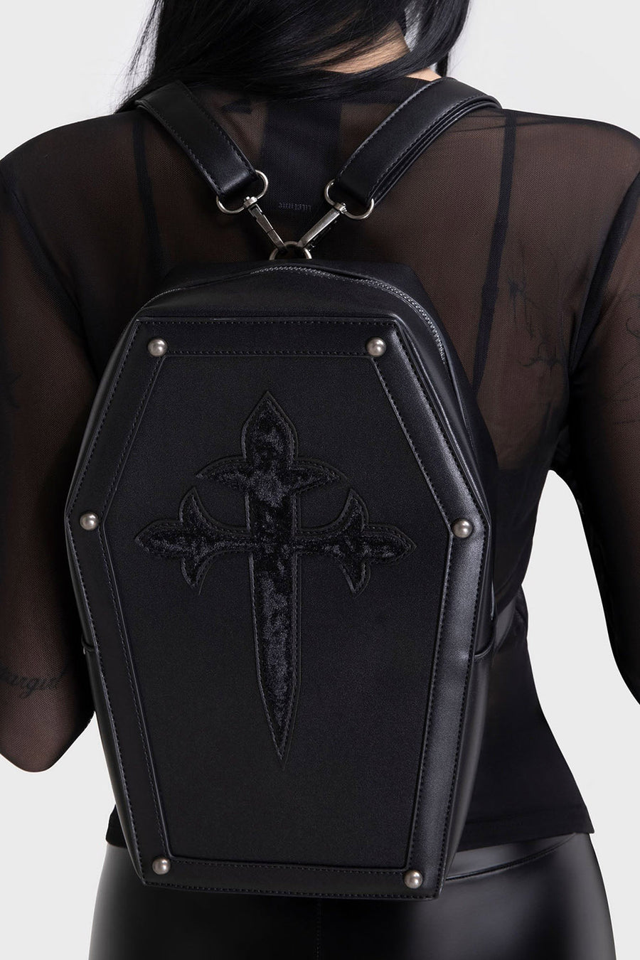 gothic cross coffin bag