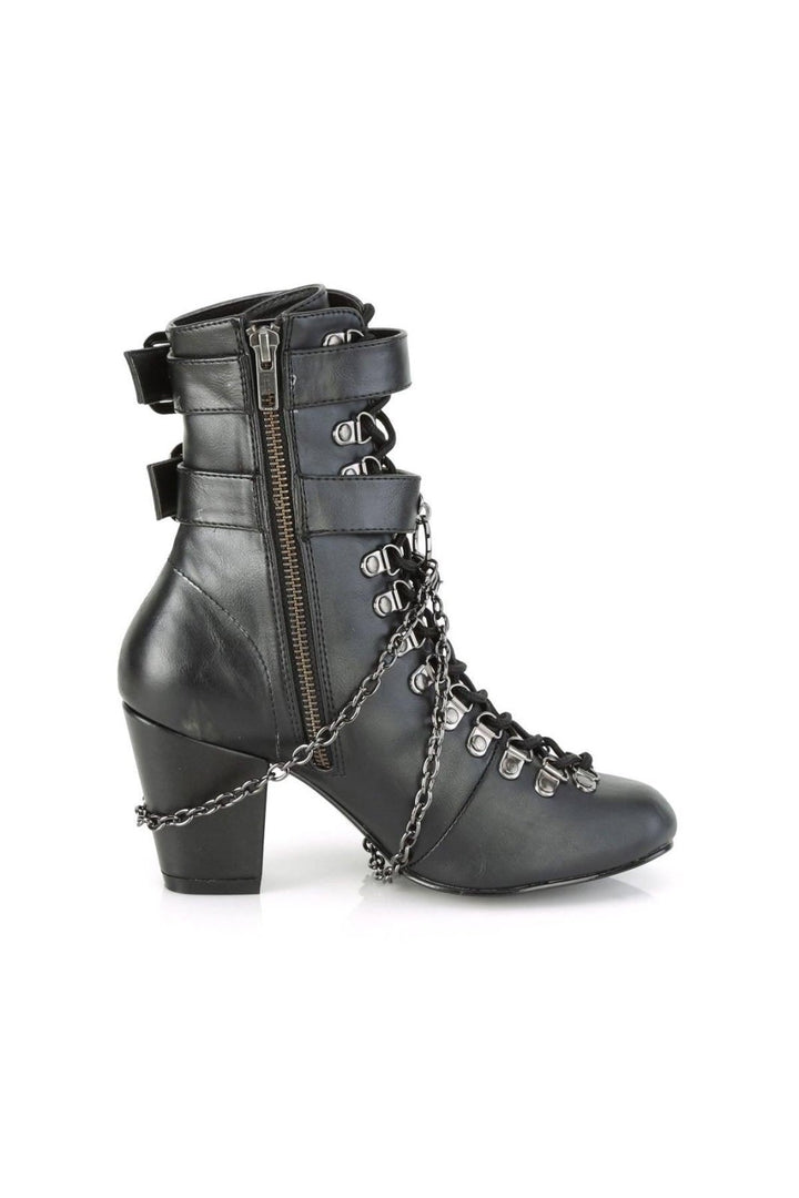 Casket Crush Ankle Boots VIK128 [Black Vegan Leather] - womens shoes - VampireFreaks - Demonia