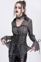 lace up sleeve cuff gothic renaissance top
