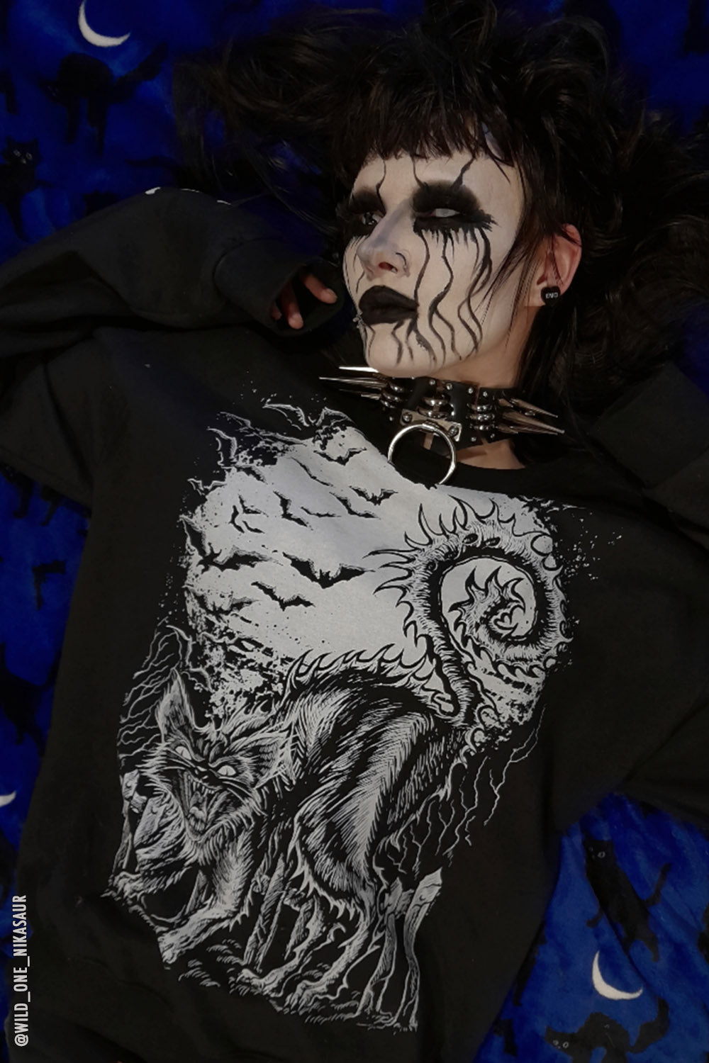 Halloween Cat Sweatshirt [BLACK/WHITE]