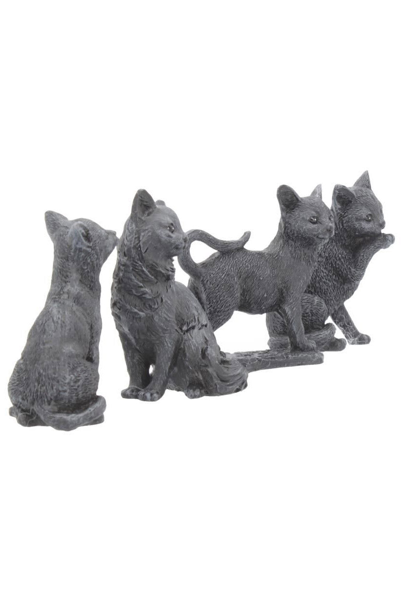goth cat statues