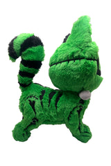 creepy cute stitched black and green frankenstein cat stuffed amimal