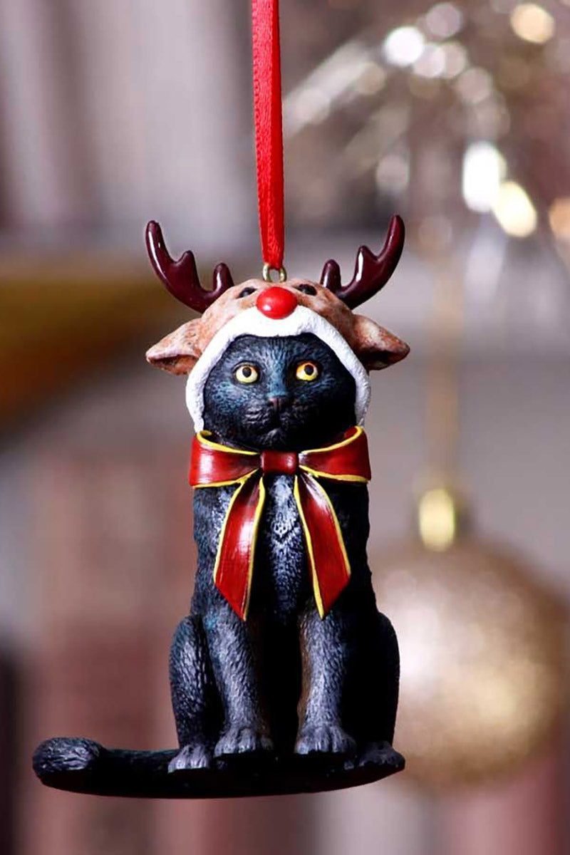 black cat christmas ornament