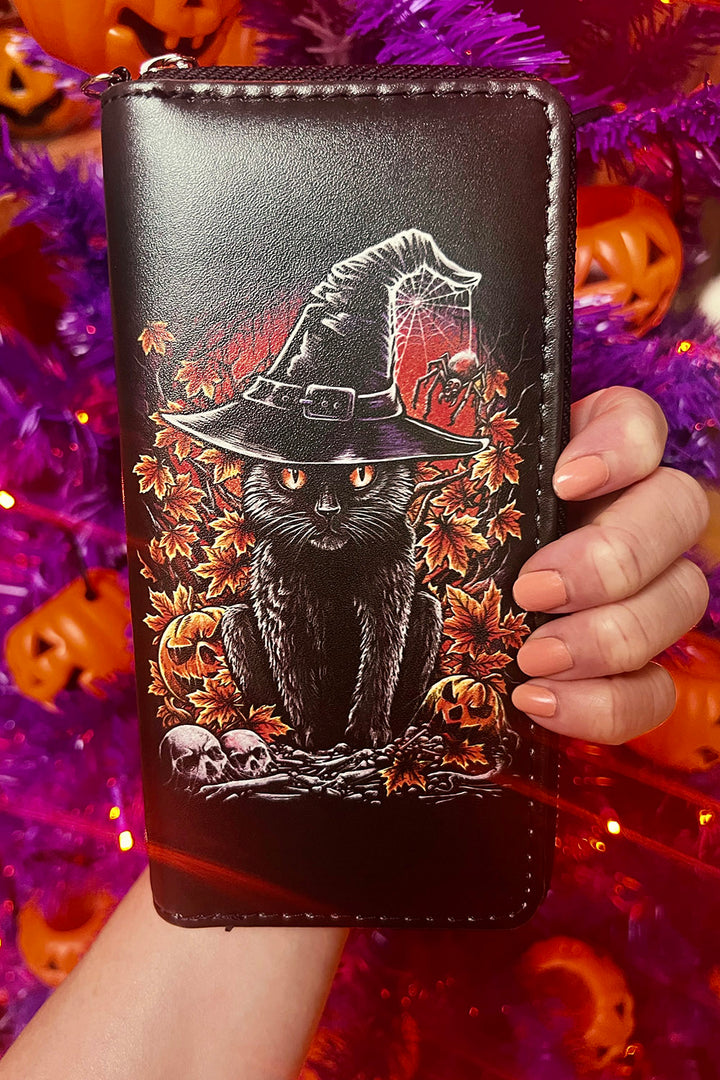 witchy cat halloween wallet