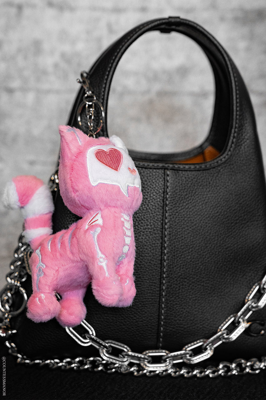emo v-day cat plushie keychain 