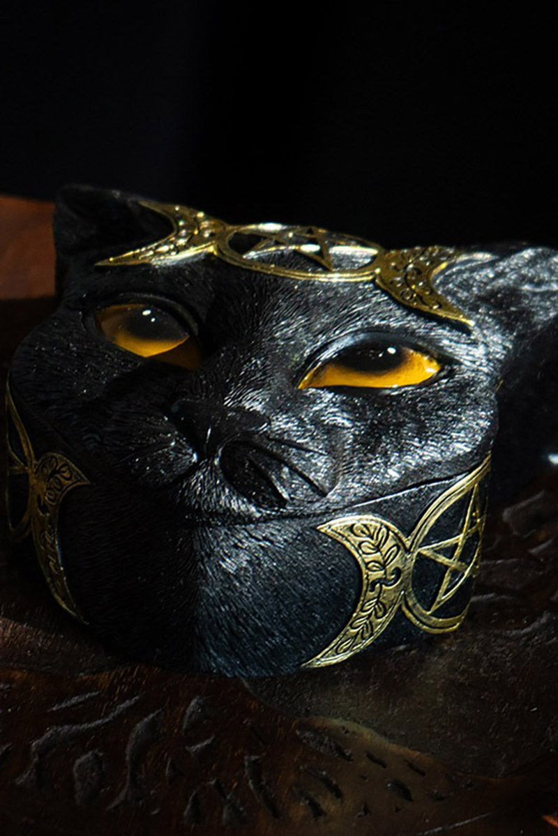 occult cat shaped  jewelry box