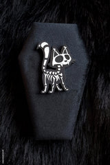 halloween black cat skeleton magnet for fridge 