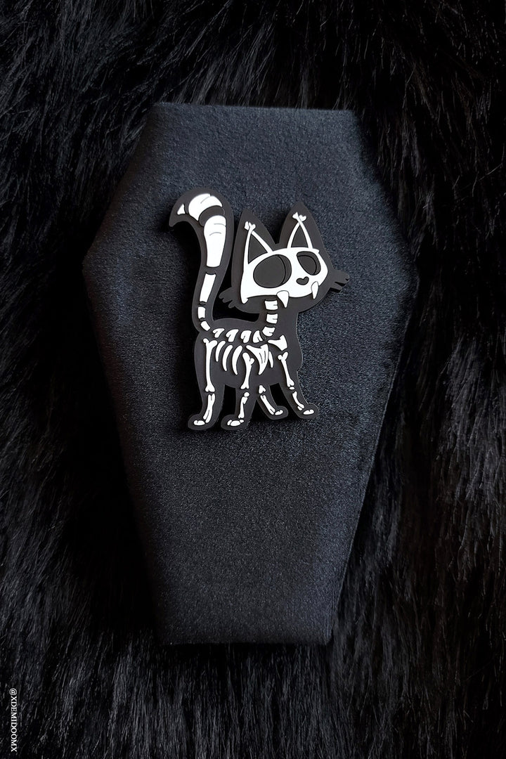 halloween black cat skeleton magnet for fridge 