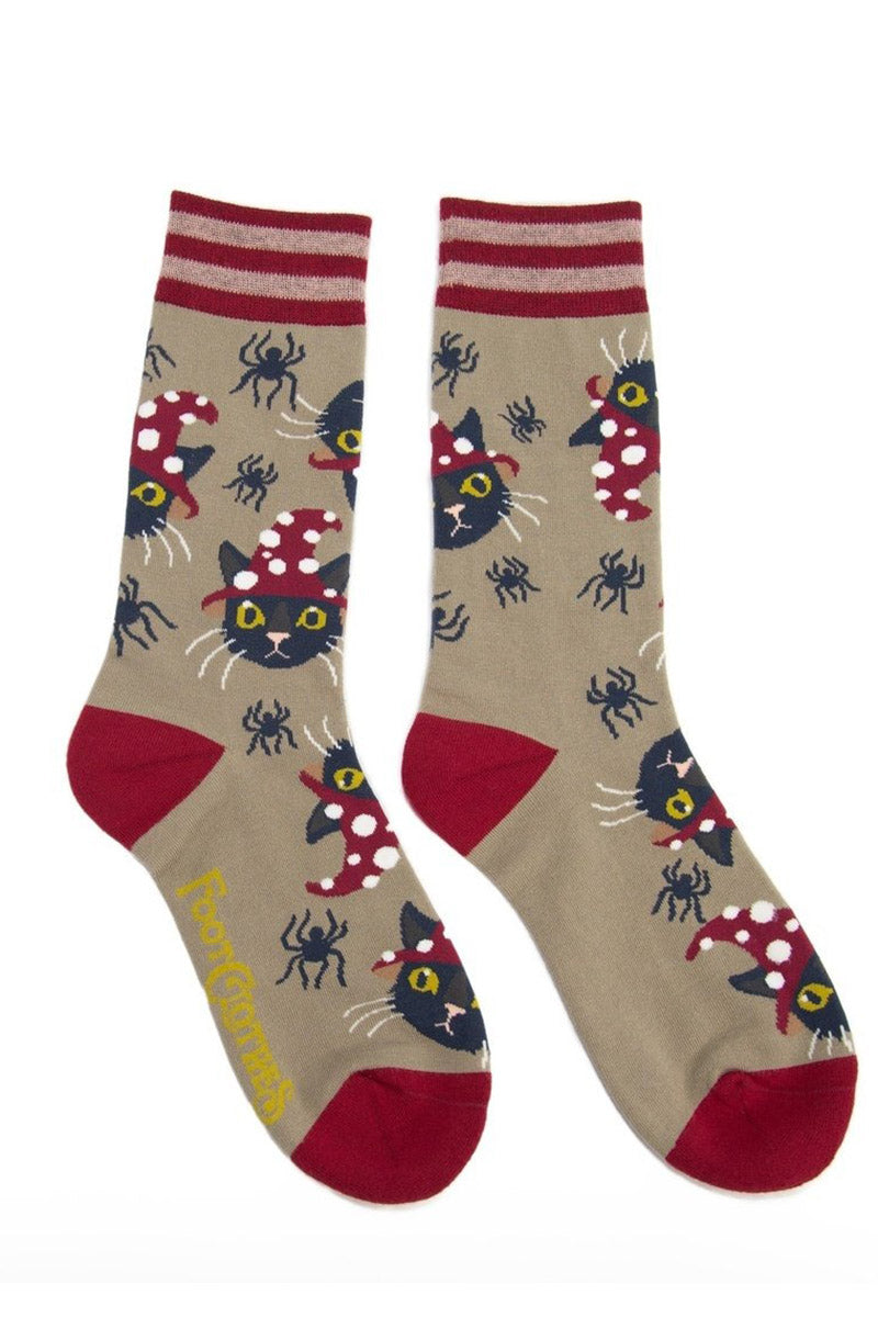 black cat halloween socks