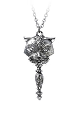 steampunk cat cameo mirror necklace by alchemy England 