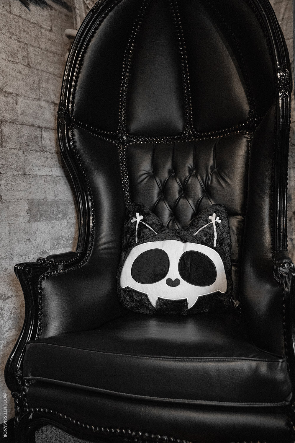 Skelekitty Throw Pillow