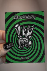 creepy cute emo cat enamel pin