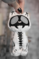 day of the dead cat keychain on a silver keyring 