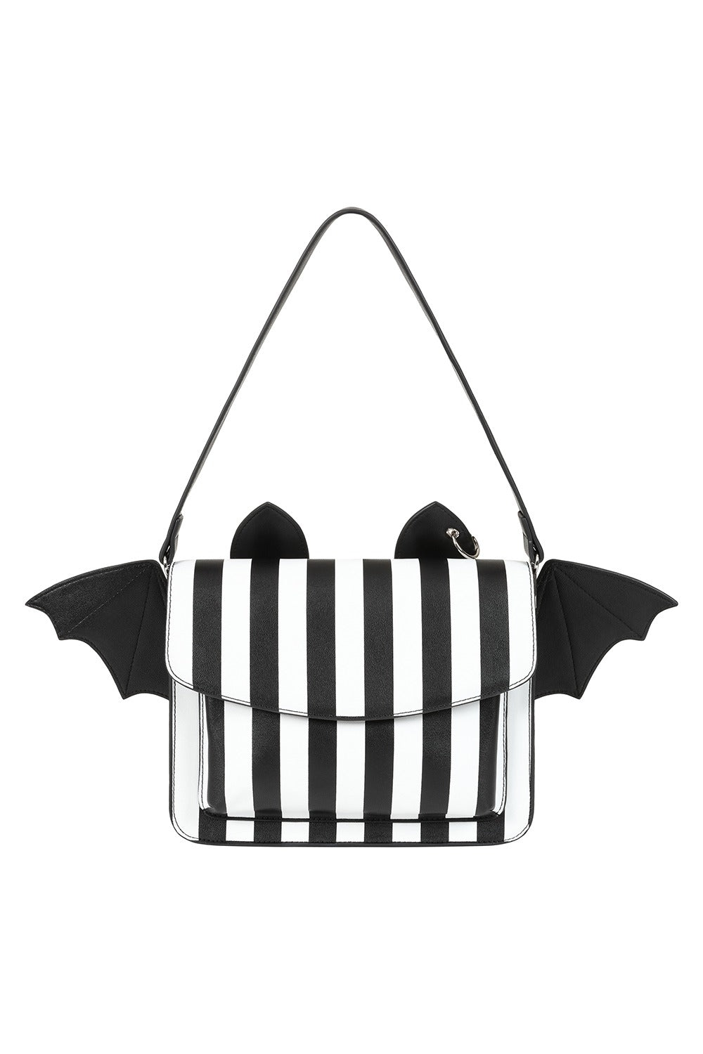 black and white striped crossbody bag