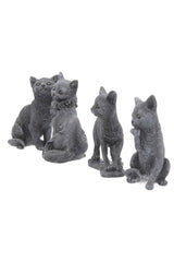 gothic cat statue set