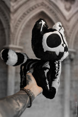 skeleton kitty cat striped tail stuffed animal 