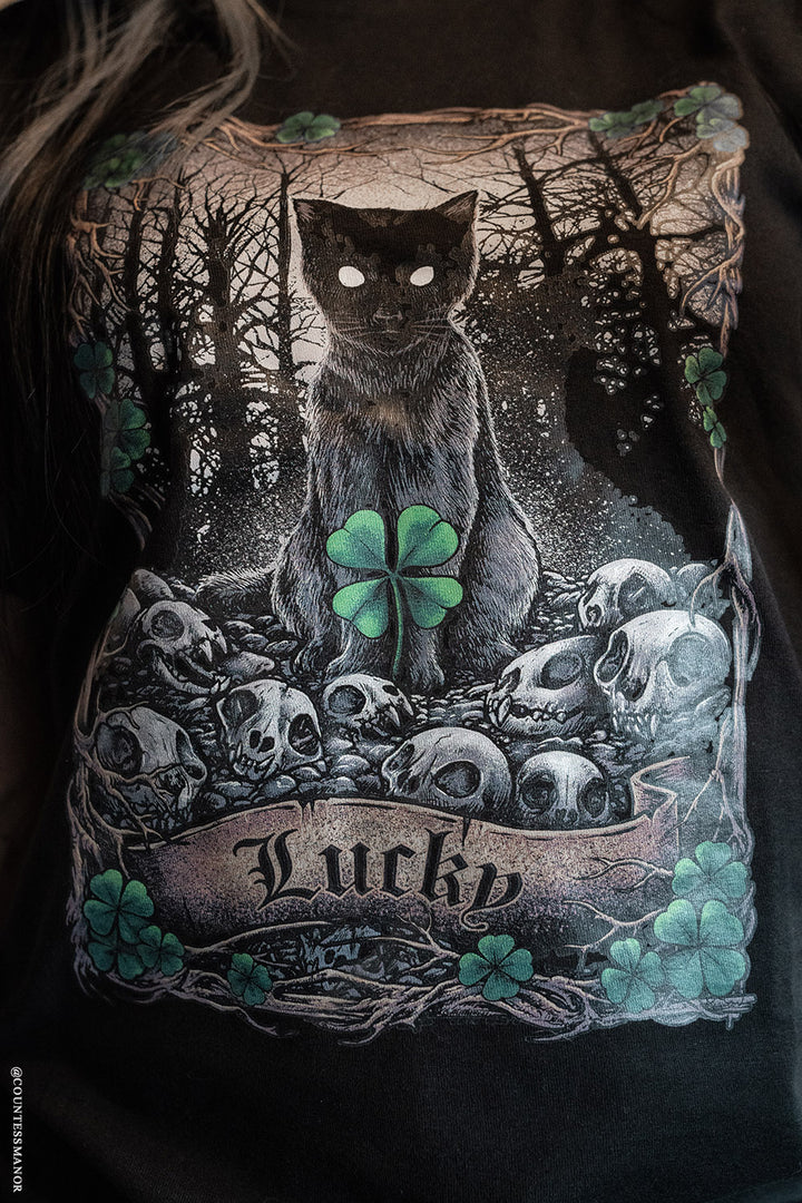 spooky cat emo st. patrick's day sweatshirt