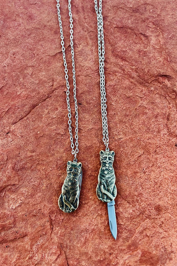 Cat Switchblade Stiletto Necklace [Ages 18+] - jewelry - VampireFreaks - Switchblade Stiletto