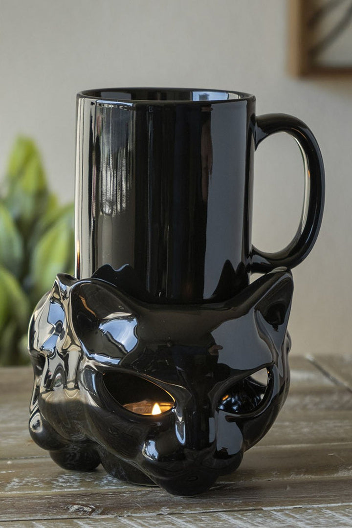 Cat Tea Light Mug Warmer [W/ Mug] - housewares - VampireFreaks - Alchemy