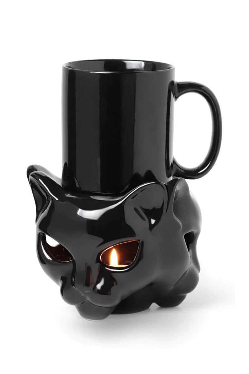 Cat Tea Light Mug Warmer [W/ Mug] - housewares - VampireFreaks - Alchemy