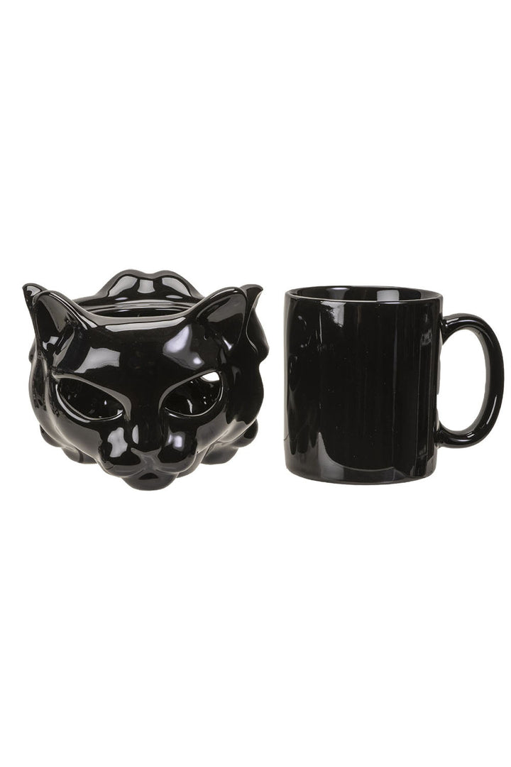 Cat Tea Light Mug Warmer [W/ Mug] - housewares - VampireFreaks - Alchemy