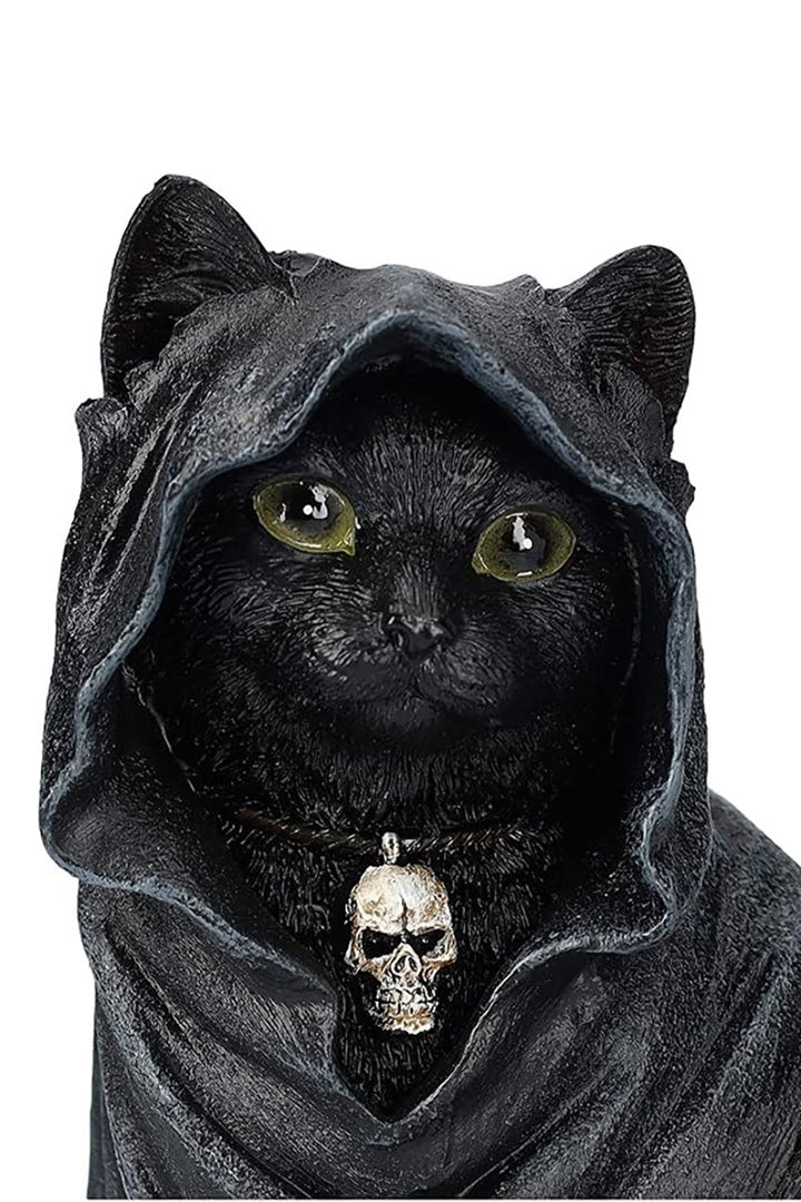 grim reaper cat sculpture