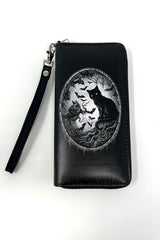 black cat and bat. gothic wallet