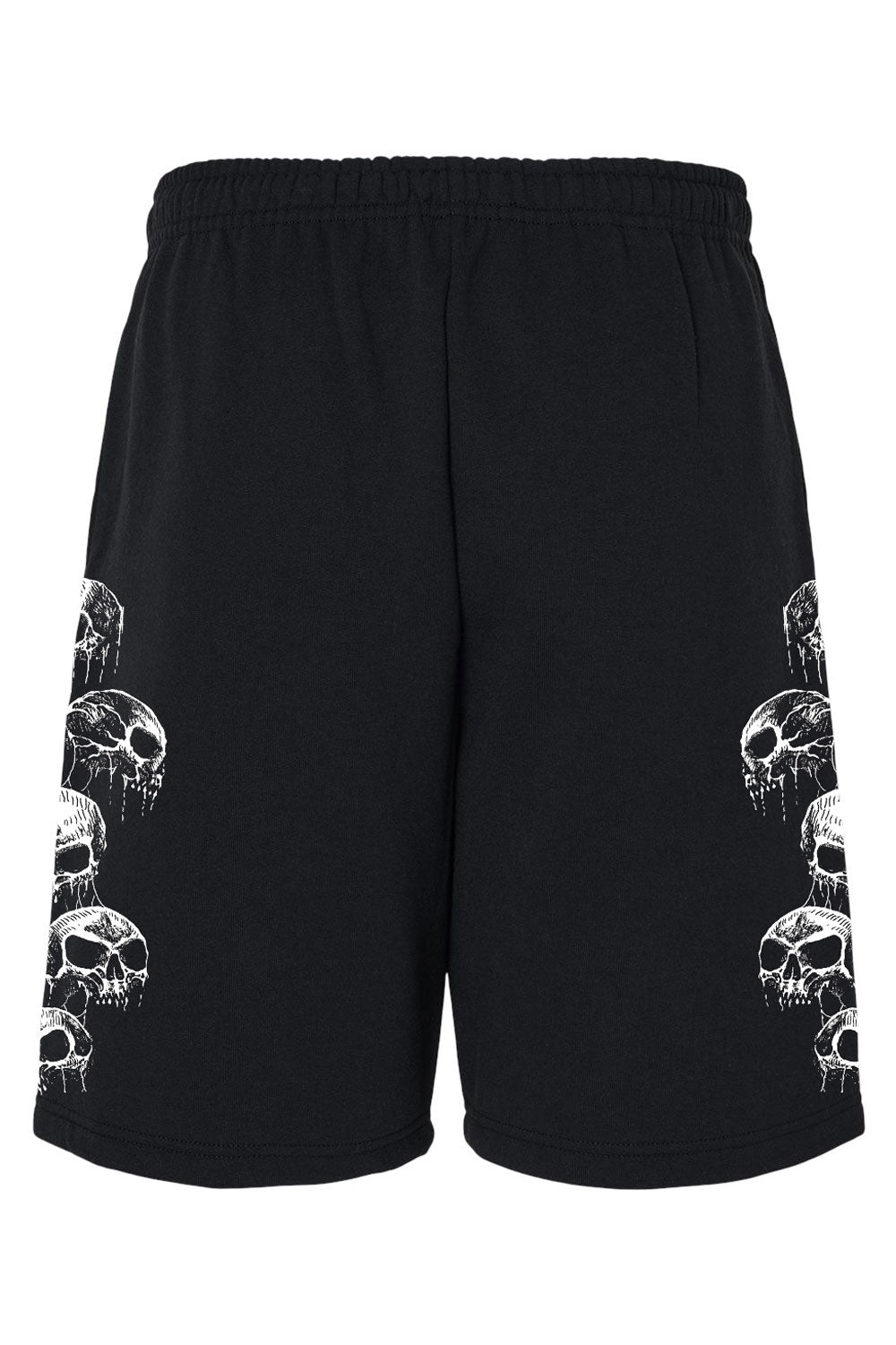 mens gothic skull jogger knee-length shorts with skulls on the sides 