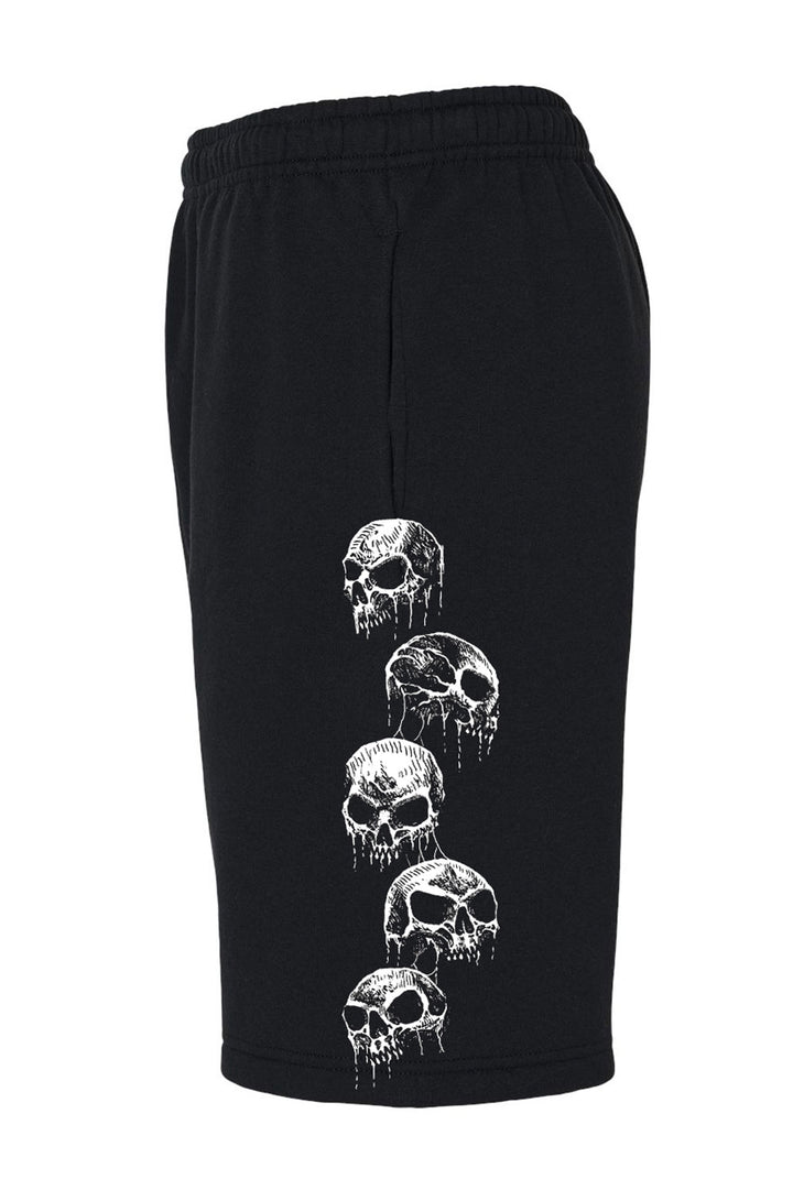 distressed skull sweatpants shorts