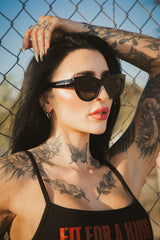 large black cat-eye gothic sunglasses