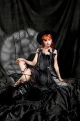 black romantic lace embroidered gothic cathedral corset by restyle