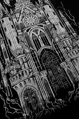 Gargoyle Cathedral Sweatshirt [METALLIC SILVER]