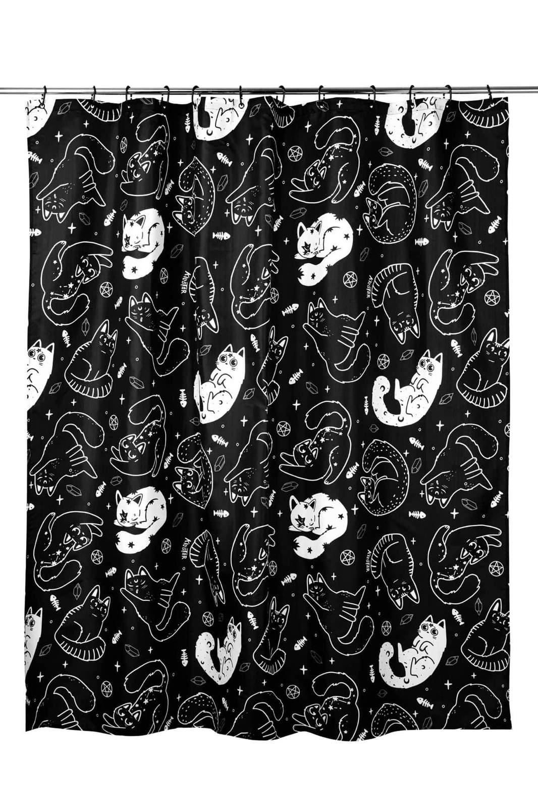 Catnap Shower Curtain - housewares - VampireFreaks - Killstar