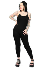 womens black cotton jumpsuit 