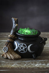 Cauldron with Broom - housewares - VampireFreaks - Pacific Giftware