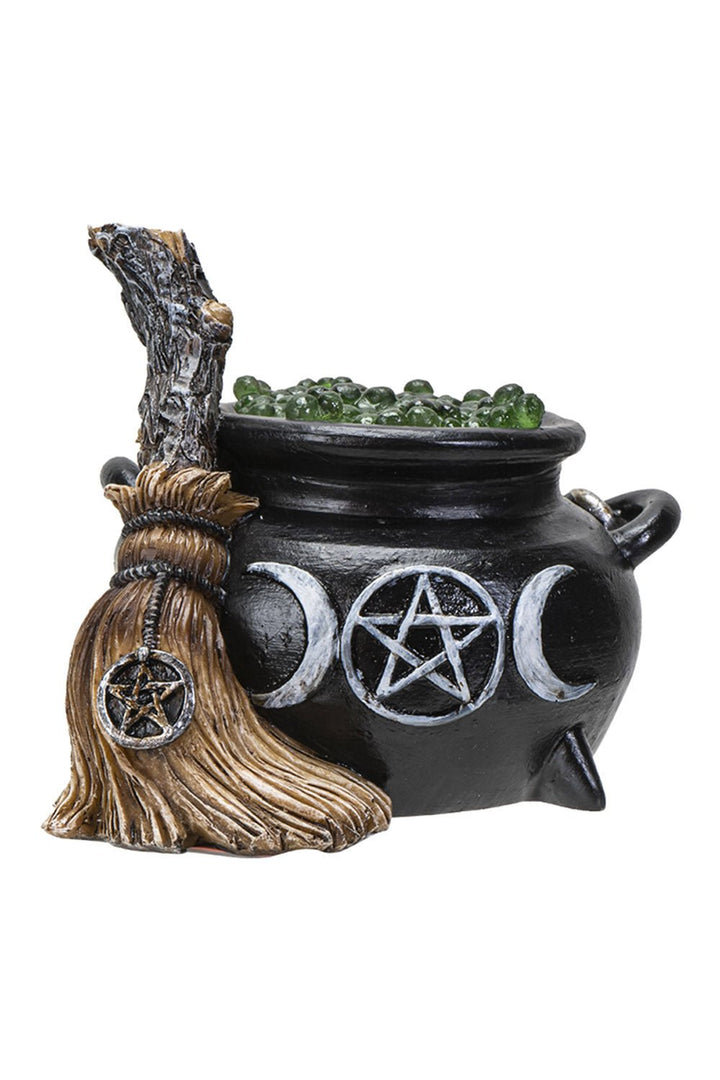 Cauldron with Broom - housewares - VampireFreaks - Pacific Giftware