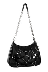 studded Gothic shoulder bag with chain strap
