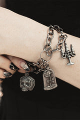dark academia bracelet with occult charms 