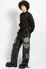 dark denim baggy pants for men