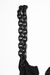 womens distressed punk top with chain detail