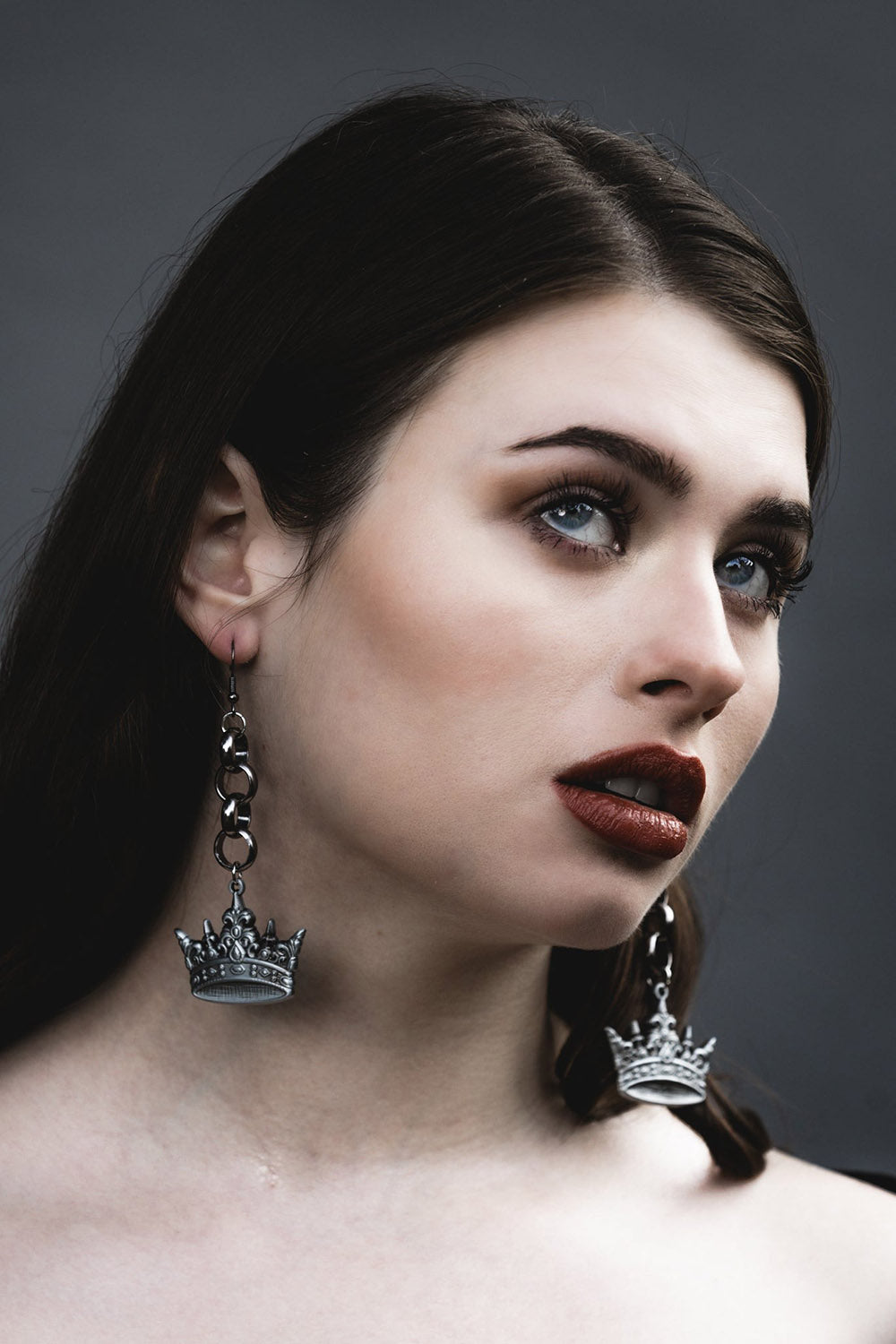 gothic crown earrings