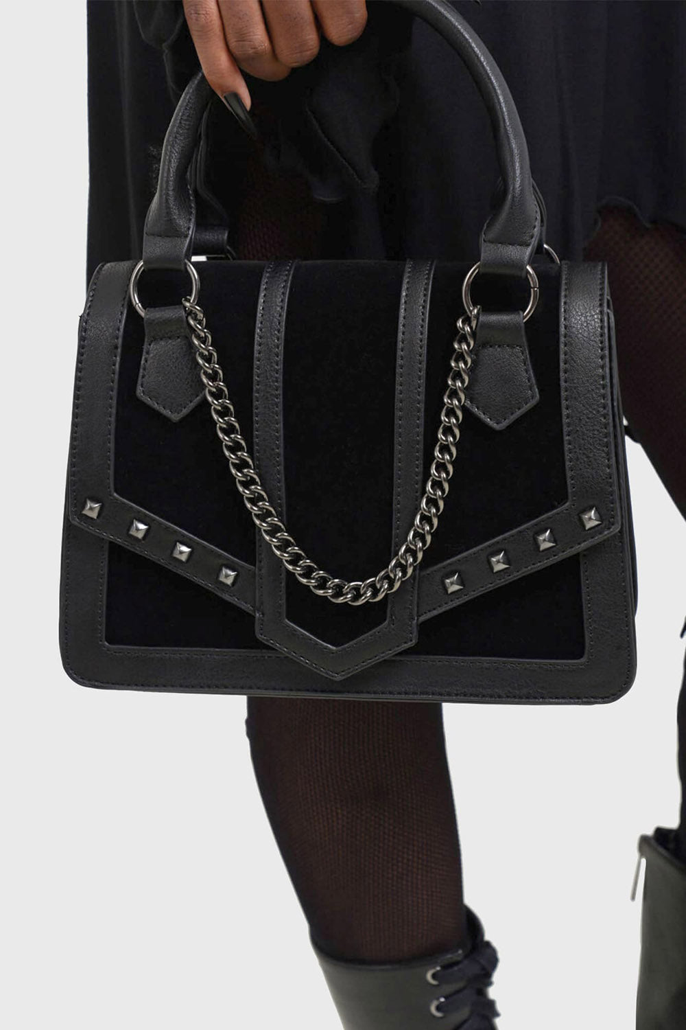 mini goth black purse