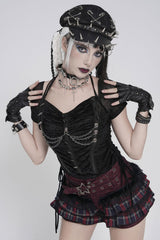 devil fashion womens top with chains
