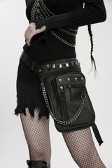 skull studded waist bag