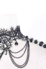 romantic goth lace shoulder shoulder harness with cameo
