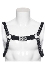 mens black chain heavy-duty harness