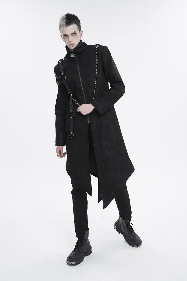 mens gothic harness coat