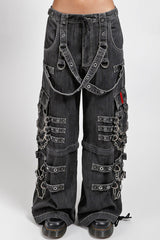 mens baggy oversized studded chain strap pants 